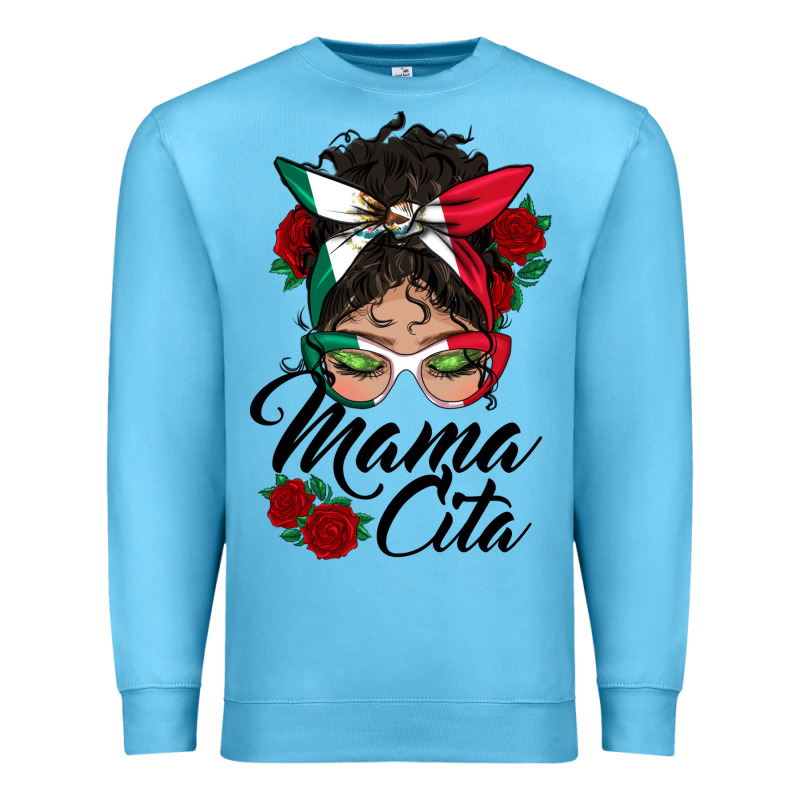 Mexican Mamacita Messy Bun Premium Sweatshirt by BundleAndBundleShop | Teevron