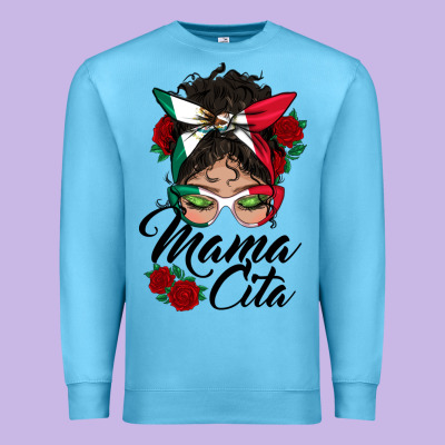 Mexican Mamacita Messy Bun Premium Sweatshirt Designed By Bundleandbundleshop