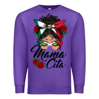 Purple mexican mamacita messy bun Premium Sweatshirt - BundleAndBundleShop