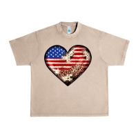 French Oak western usa flag heart Urban Heavy Tee - JahusDesignShop