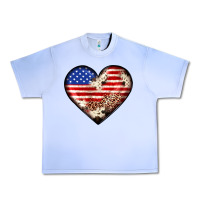 Grape Ice western usa flag heart Urban Heavy Tee - JahusDesignShop