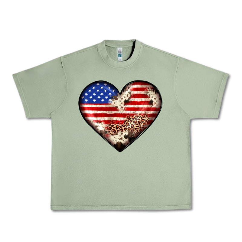 Western Usa Flag Heart Urban Heavy Tee by JahusDesignShop | Teevron