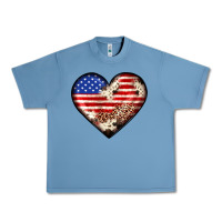 Pebble Blue western usa flag heart Urban Heavy Tee - JahusDesignShop