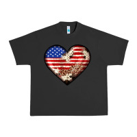 Pigment Black western usa flag heart Urban Heavy Tee - JahusDesignShop
