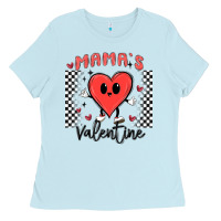 Baby Blue mama's valentine Ladies Tee - MaliasSmallBusiness