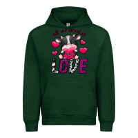 Forest Green All We Need İs Moo Love Urban Hoodie - SublimationCraftShop