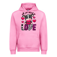 Fuchsia Pink All We Need İs Moo Love Urban Hoodie - SublimationCraftShop