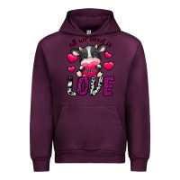 Mauve Wine All We Need İs Moo Love Urban Hoodie - SublimationCraftShop