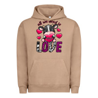 Pigment Burro All We Need İs Moo Love Urban Hoodie - SublimationCraftShop