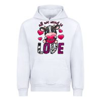 White All We Need İs Moo Love Urban Hoodie - SublimationCraftShop