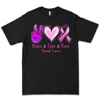 Black Peace love cure Breast Cancer Premium Tee - NancyCooperArtShop