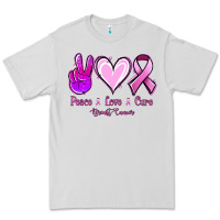 Dove Grey Peace love cure Breast Cancer Premium Tee - NancyCooperArtShop