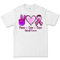 White Peace love cure Breast Cancer Premium Tee - NancyCooperArtShop