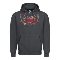 Smoke Happy Valentine's Day skeleton hands Zipper Hoodie - FaDigitalArtStudio