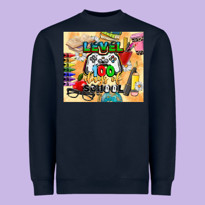 Level 100 Days Of School Heavyweight Sweatshirt Designed By Cowgirlartshop