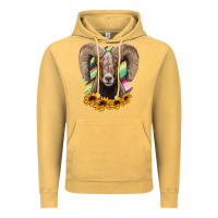 Vintage Mustard Bighorn Sheep Vintage Hoodie - RanaPortraitStore