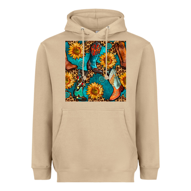 Western Cowboy Boot Seamless Pattern Heavyweight Hoodie by BundleAndBundleShop | Teevron