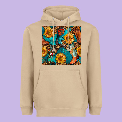 Western Cowboy Boot Seamless Pattern Heavyweight Hoodie Designed By Bundleandbundleshop