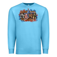 Ocean Blue patriotic mama Premium Sweatshirt - BundleAndBundleShop