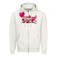Oatmeal Heather Cupid can suck it Valentine's Day Zipper Hoodie - FaDigitalArtStudio