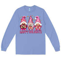 Colony Blue Happy holidays with gnomes Long Sleeve Tee - NancyCooperArtShop