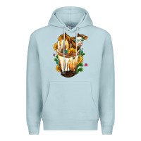 Blue Mist Simmental Cow Bobba Cup Premium Hoodie - FaDigitalArtStudio