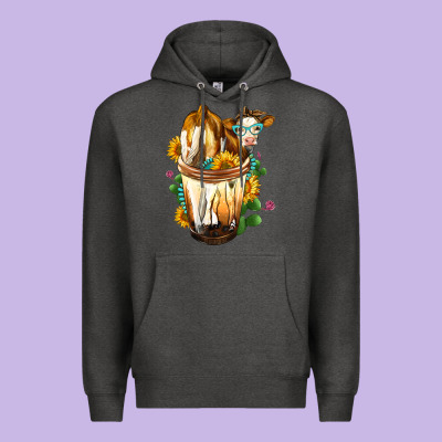 Simmental Cow Bobba Cup Premium Hoodie Designed By Fadigitalartstudio