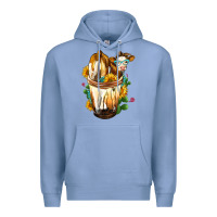 Colony Blue Simmental Cow Bobba Cup Premium Hoodie - FaDigitalArtStudio