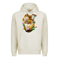 Oatmeal Heather Simmental Cow Bobba Cup Premium Hoodie - FaDigitalArtStudio
