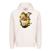 Pale Pink Simmental Cow Bobba Cup Premium Hoodie - FaDigitalArtStudio