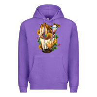 Purple Simmental Cow Bobba Cup Premium Hoodie - FaDigitalArtStudio