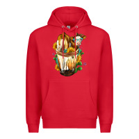 Red Simmental Cow Bobba Cup Premium Hoodie - FaDigitalArtStudio