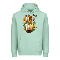 Seafoam Simmental Cow Bobba Cup Premium Hoodie - FaDigitalArtStudio