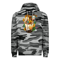 Slate Camo Simmental Cow Bobba Cup Premium Hoodie - FaDigitalArtStudio
