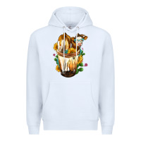 White Simmental Cow Bobba Cup Premium Hoodie - FaDigitalArtStudio