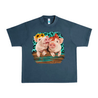 Midnight Navy Cute Couple Pigs Urban Heavy Tee - Bettercallsaul