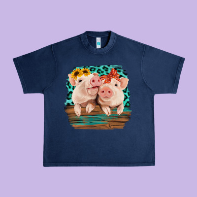 Cute Couple Pigs Urban Heavy Tee Designed By Bettercallsaul
