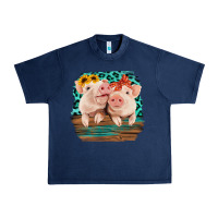Navy Cute Couple Pigs Urban Heavy Tee - Bettercallsaul