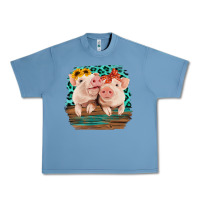 Pebble Blue Cute Couple Pigs Urban Heavy Tee - Bettercallsaul