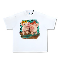 White Cute Couple Pigs Urban Heavy Tee - Bettercallsaul