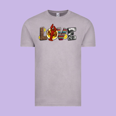 Love Crawfish Western Mardi Gras Vintage Tee Designed By Jasminsmagicworld