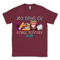 Burgundy 100 days of doing teacher stuff Classic Tee - Artiststas
