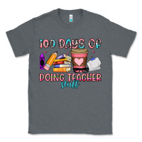 Charcoal Heather 100 days of doing teacher stuff Classic Tee - Artiststas