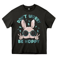 Asphalt don't worry be hoppy Heavy Core Tee - MaliasSmallBusiness