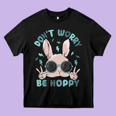 Don't Worry Be Hoppy Heavy Core Tee Designed By Maliassmallbusiness
