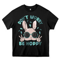 Black don't worry be hoppy Heavy Core Tee - MaliasSmallBusiness