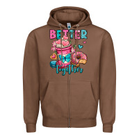 Chestnut better together donut and coffee valentines day Zipper Hoodie - OliviaCreatesArt