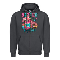 Smoke better together donut and coffee valentines day Zipper Hoodie - OliviaCreatesArt