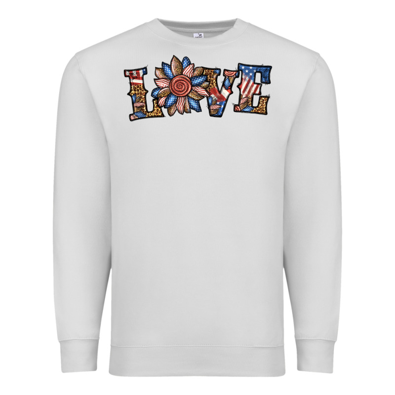Love American Sunflower Premium Sweatshirt by BundleAndBundleShop | Teevron