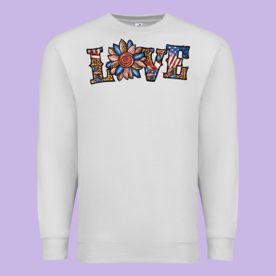 Love American Sunflower Premium Sweatshirt Designed By Bundleandbundleshop
